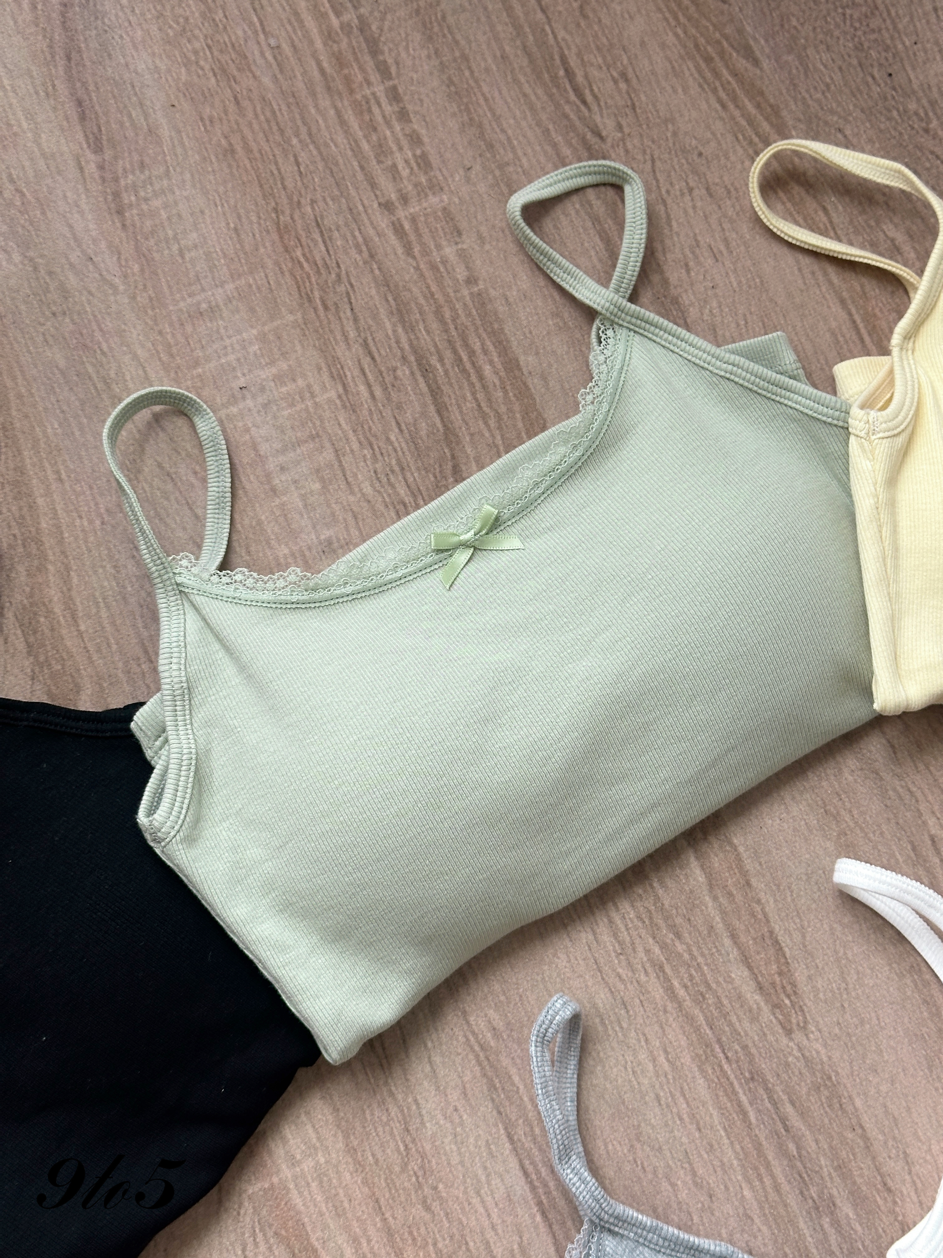T4348 Ribbed Camisole Bra Top - 5 Colors 