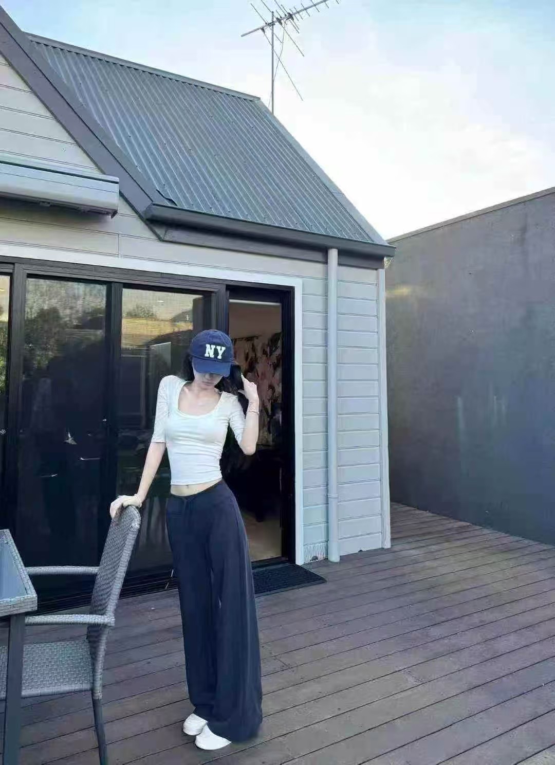 1710 DRAWSTRING WAIST MAXI PANTS 抽绳休闲太空棉长裤