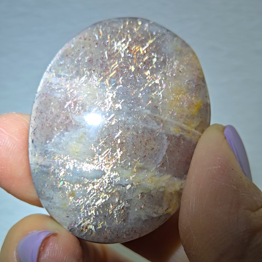 Rainbow lattice sunstone palm stone - SM613