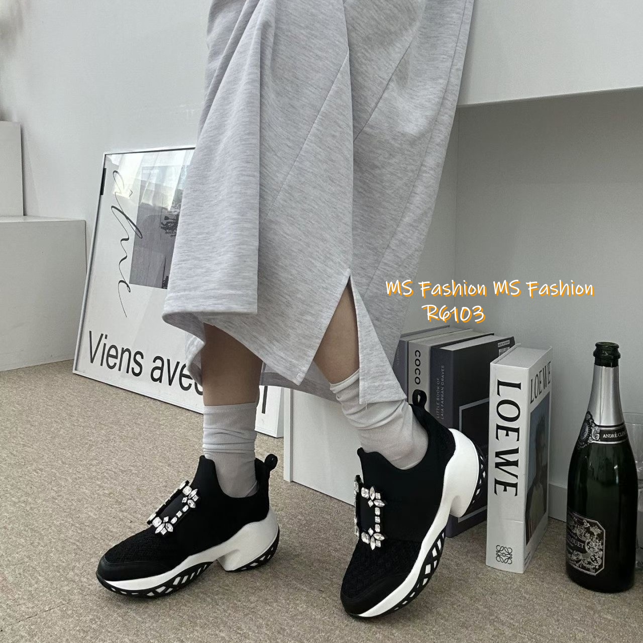 R6103 韓國🇰🇷特色閃石扣sneakers