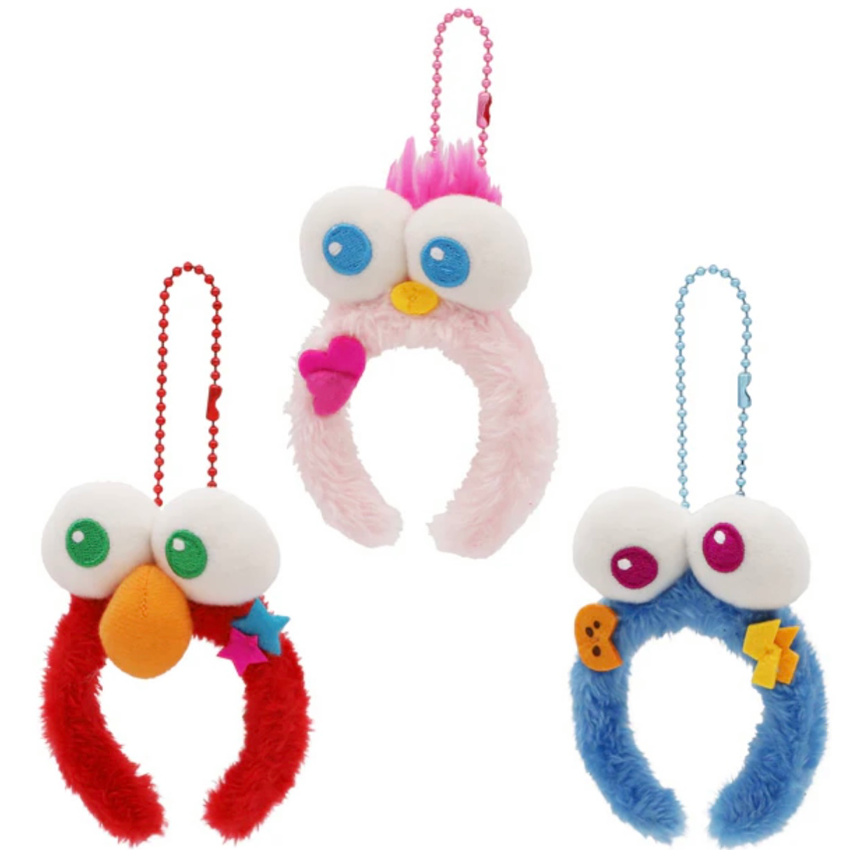 Elmo/Moppy/Cookie Monster Keychain set (3 pieces)