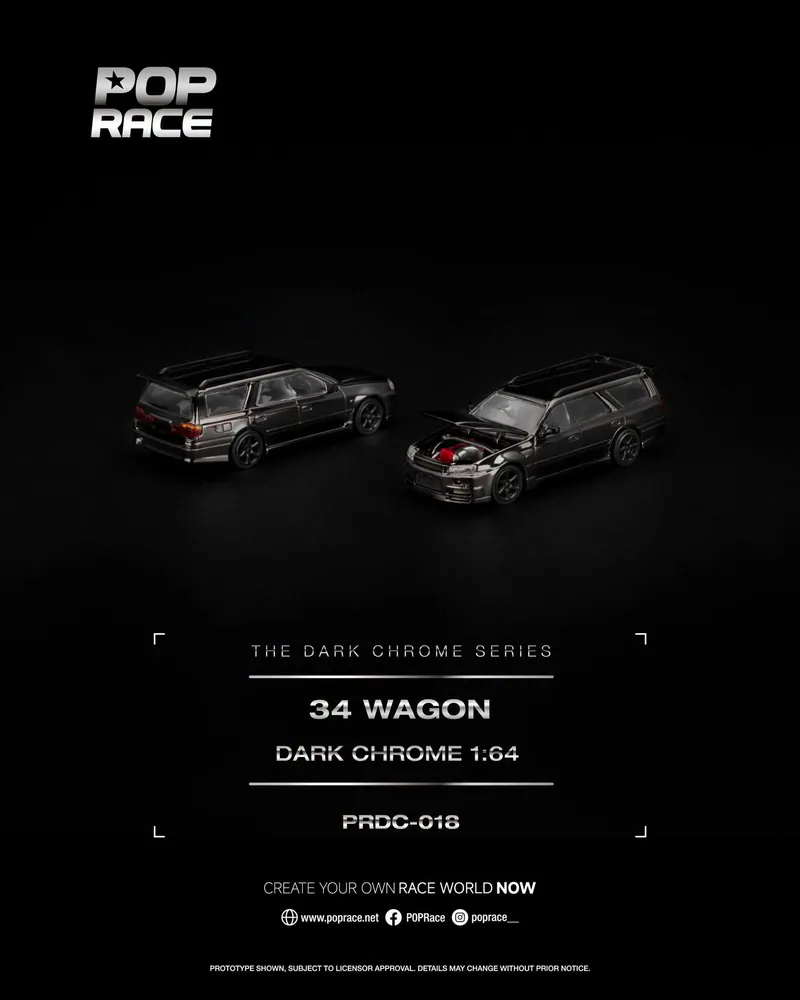 (預訂 Pre Order) POPRACE ( PRDC018 ) R34 WAGON DARK CHROME
