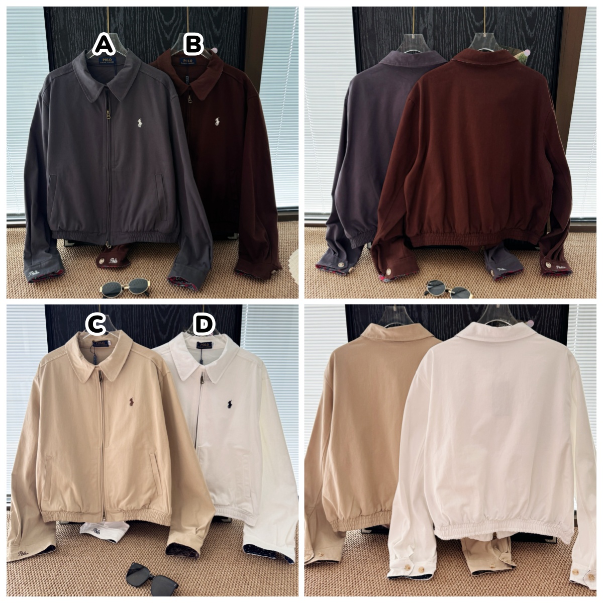 Polo Ralph Lauren 拼接腰花果翻領拉鍊外套