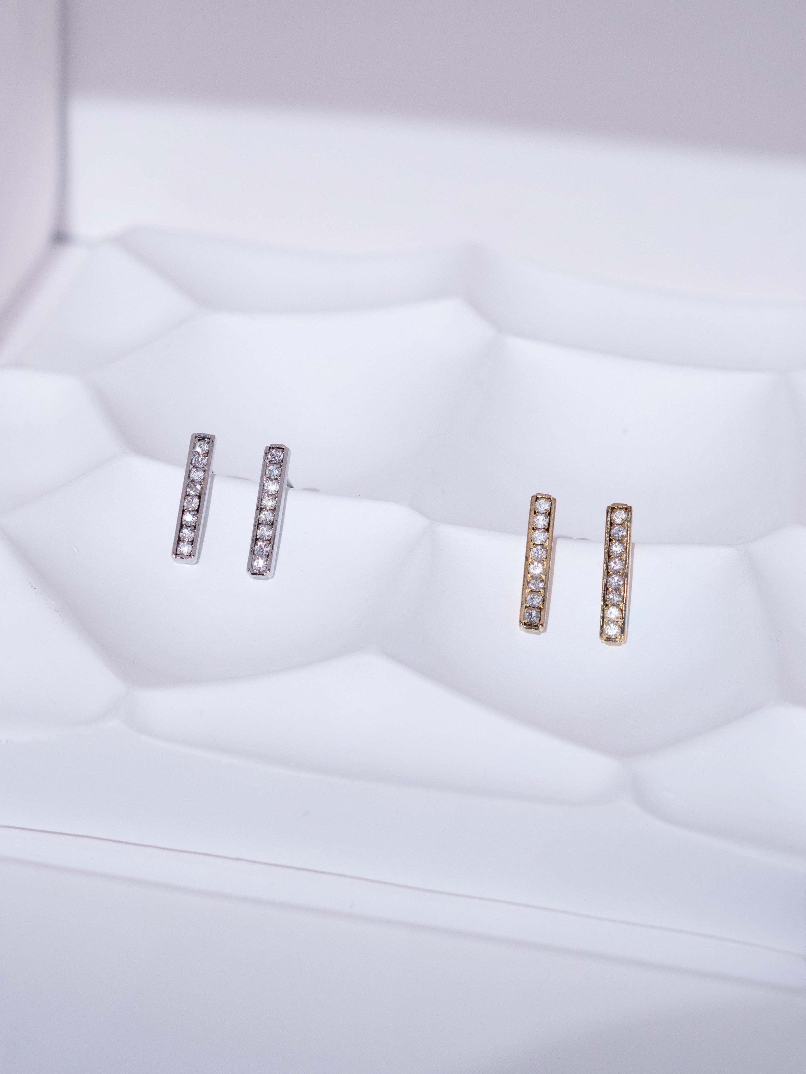 Pave Bar Stud Earrings