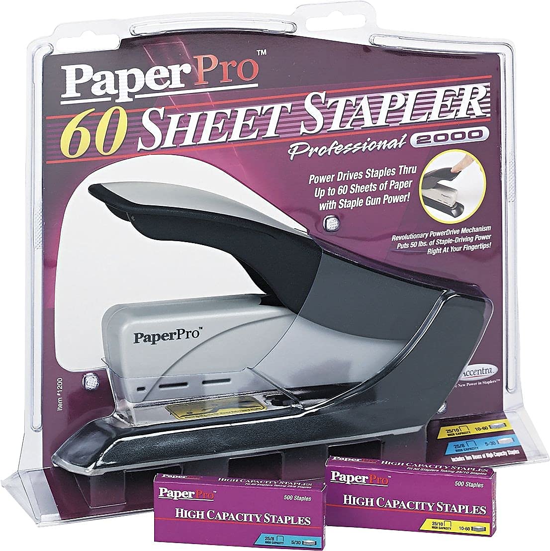 The PaperPro 1200 Two Finger Power Heavy Duty Stapler