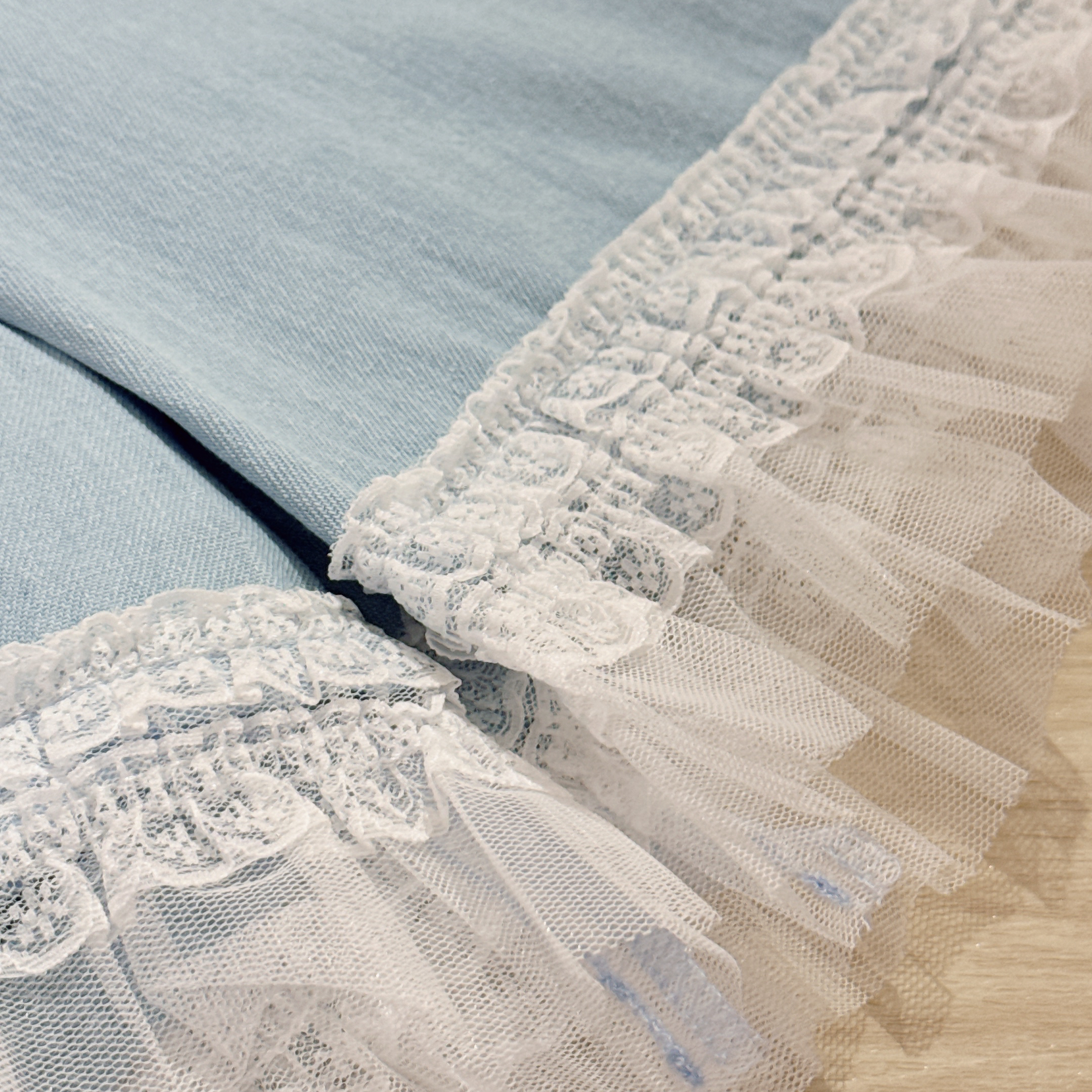 #HANNA-made# Lace Breeze Denim Shorts