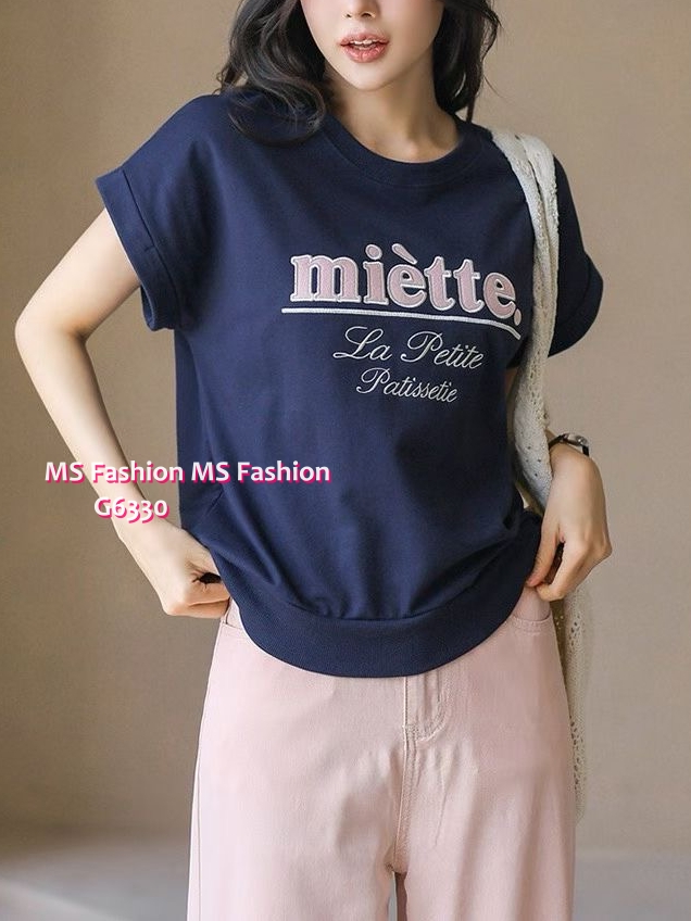 G6330 韓國🇰🇷拼色字母print top