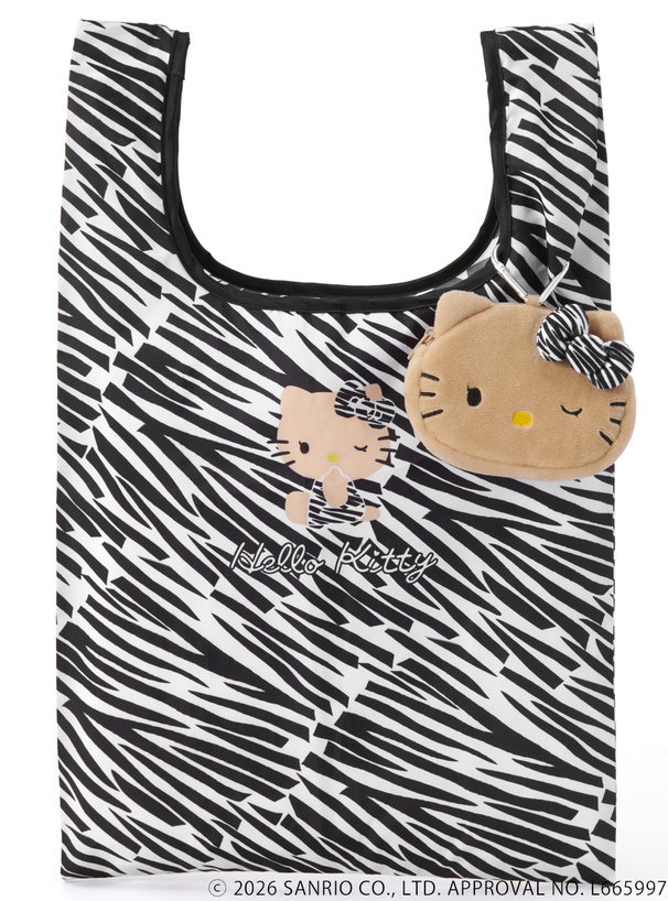 🎀【預訂】小麥色肌膚 Kitty x GRL 斑馬紋環保袋