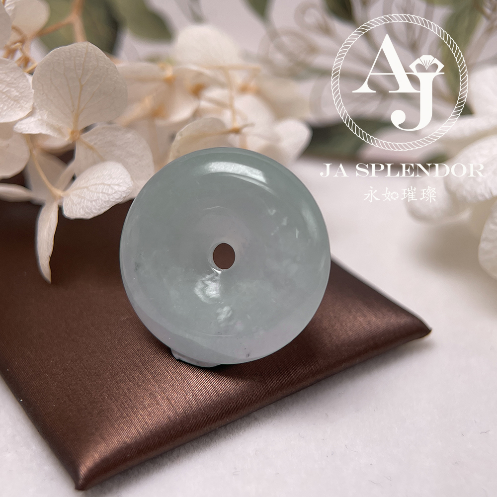 JN-183 天然翡翠A玉 冰種晴綠平安扣