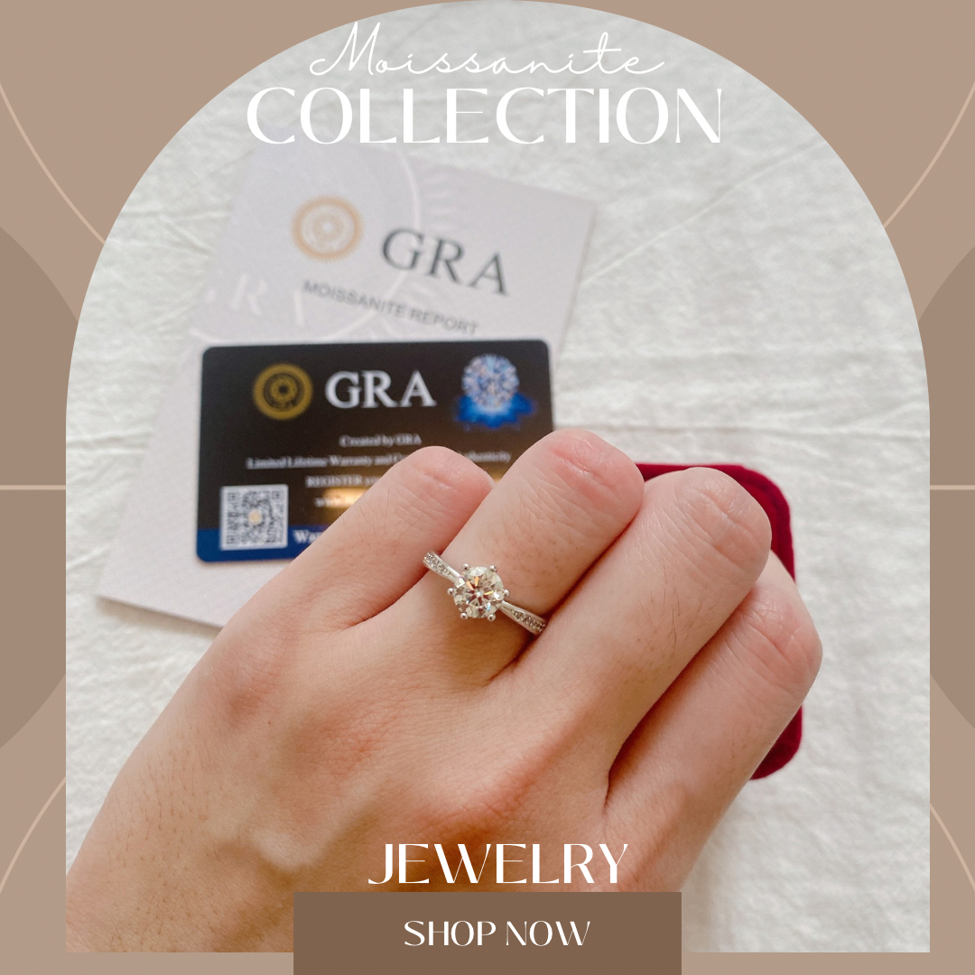 Moissanite Collection 1 carat Ring 008 【FREE size: Adjustable Ring】