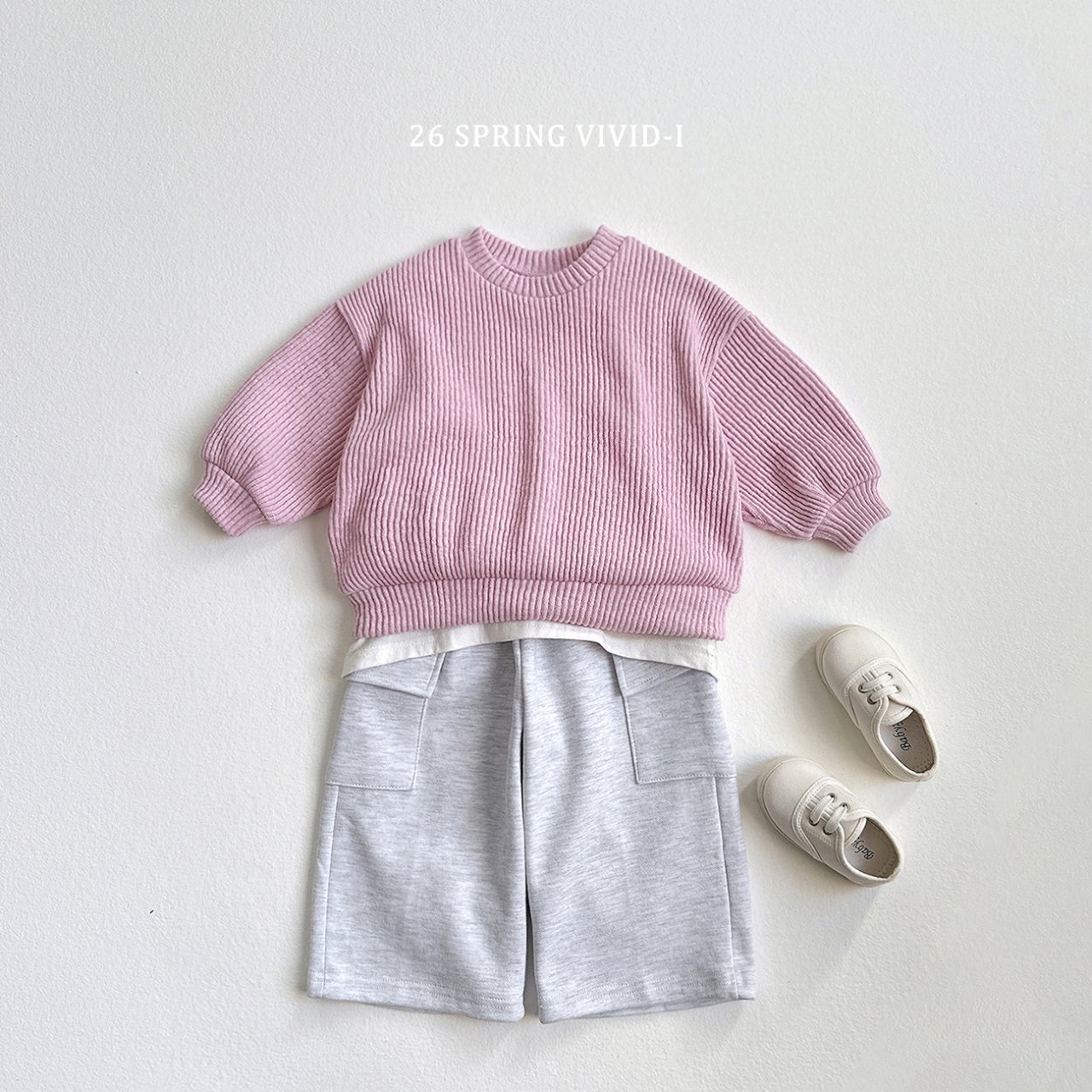 🌸預訂 韓國直送🌸🇰🇷VIVIDI三色寬鬆羅紋針織衛衣