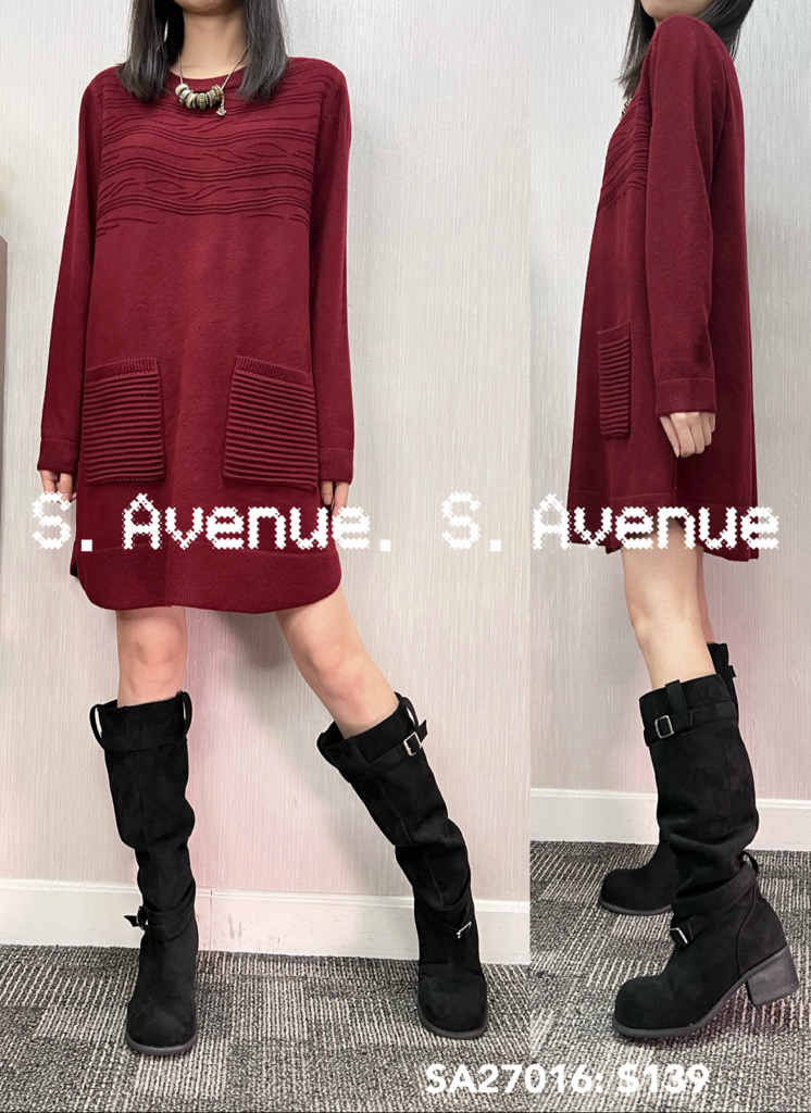 SA27016: 長袖領暗紋前兩袋軟冷op