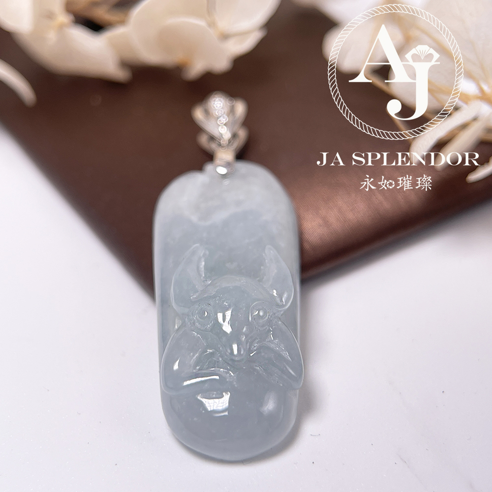 JNS-344 天然翡翠A玉-福到蝙蝠純銀吊墜