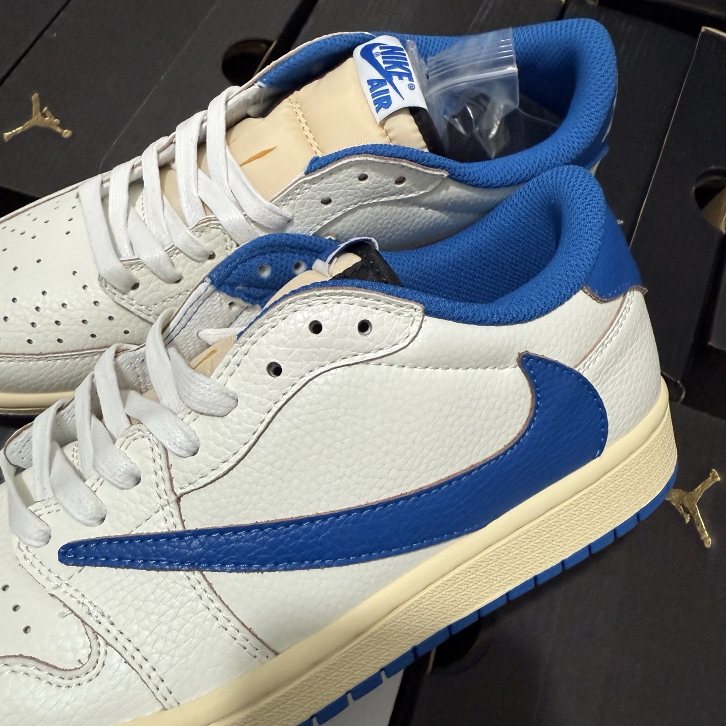  Travis Scott x Fragment Design x Air Jordan 1 Retro Low OG SP "Sail Military Blue" DM7866-104