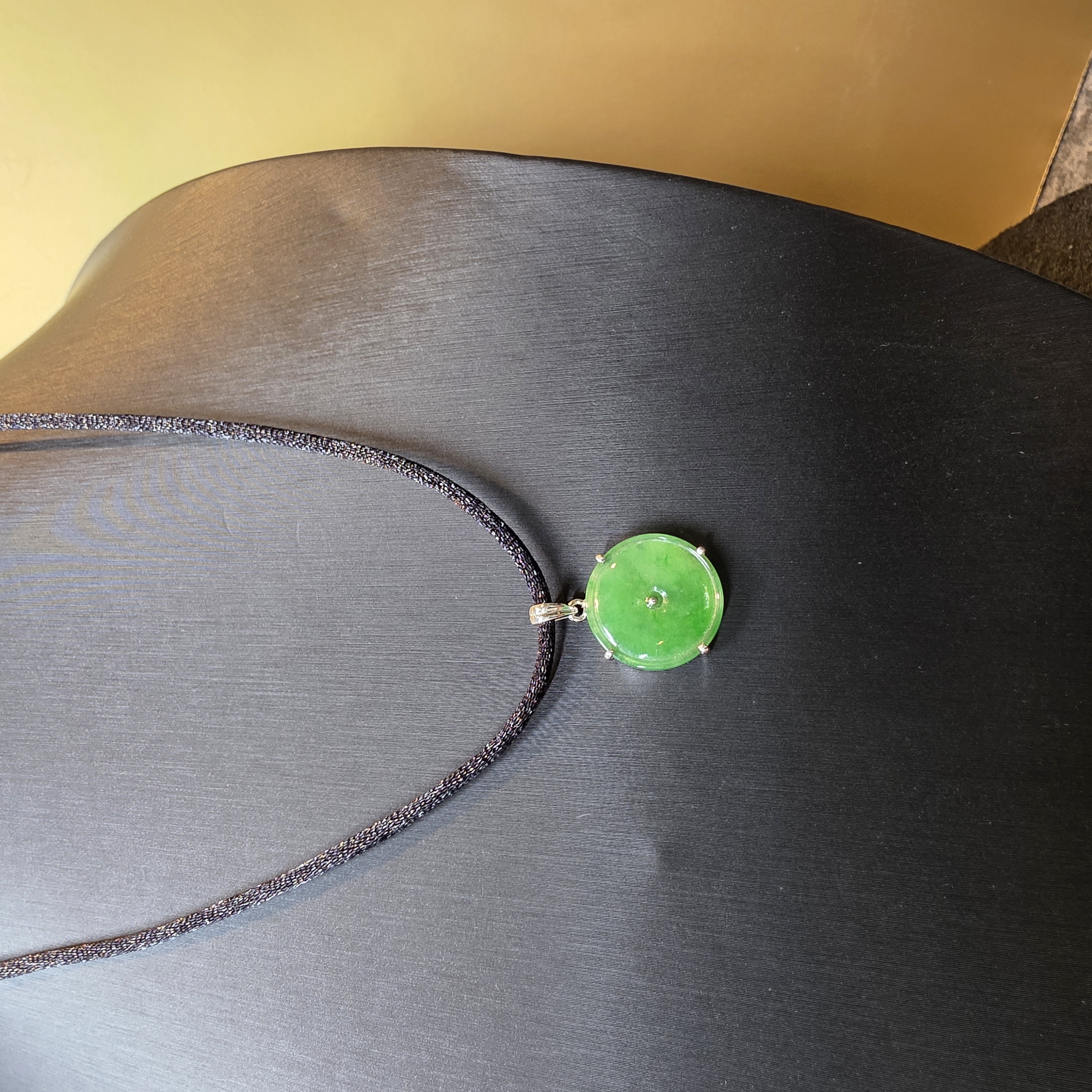 緬甸玉平安扣925銀吊墜