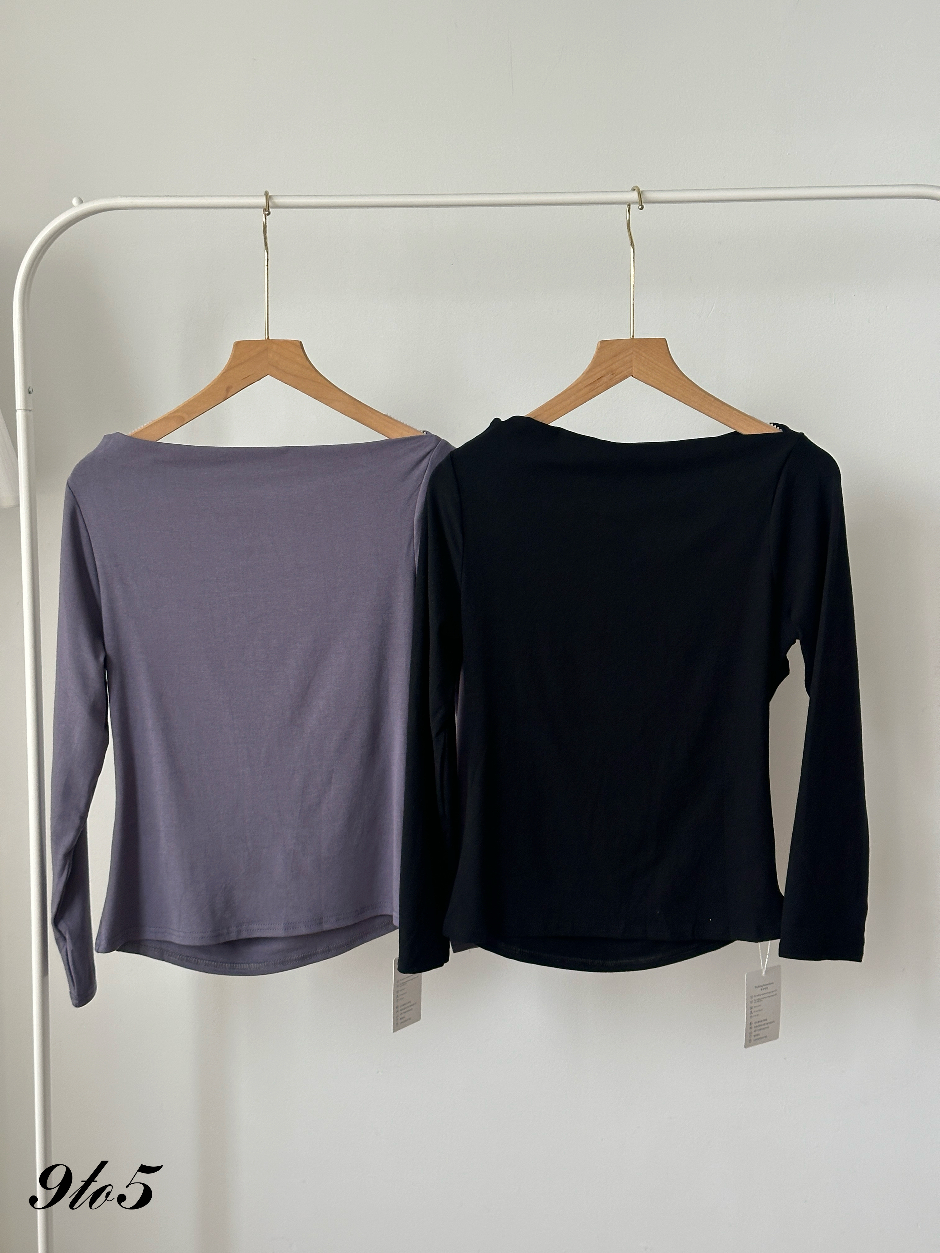 T4435 Long Sleeve Boat Neck Top - 4 Colors 