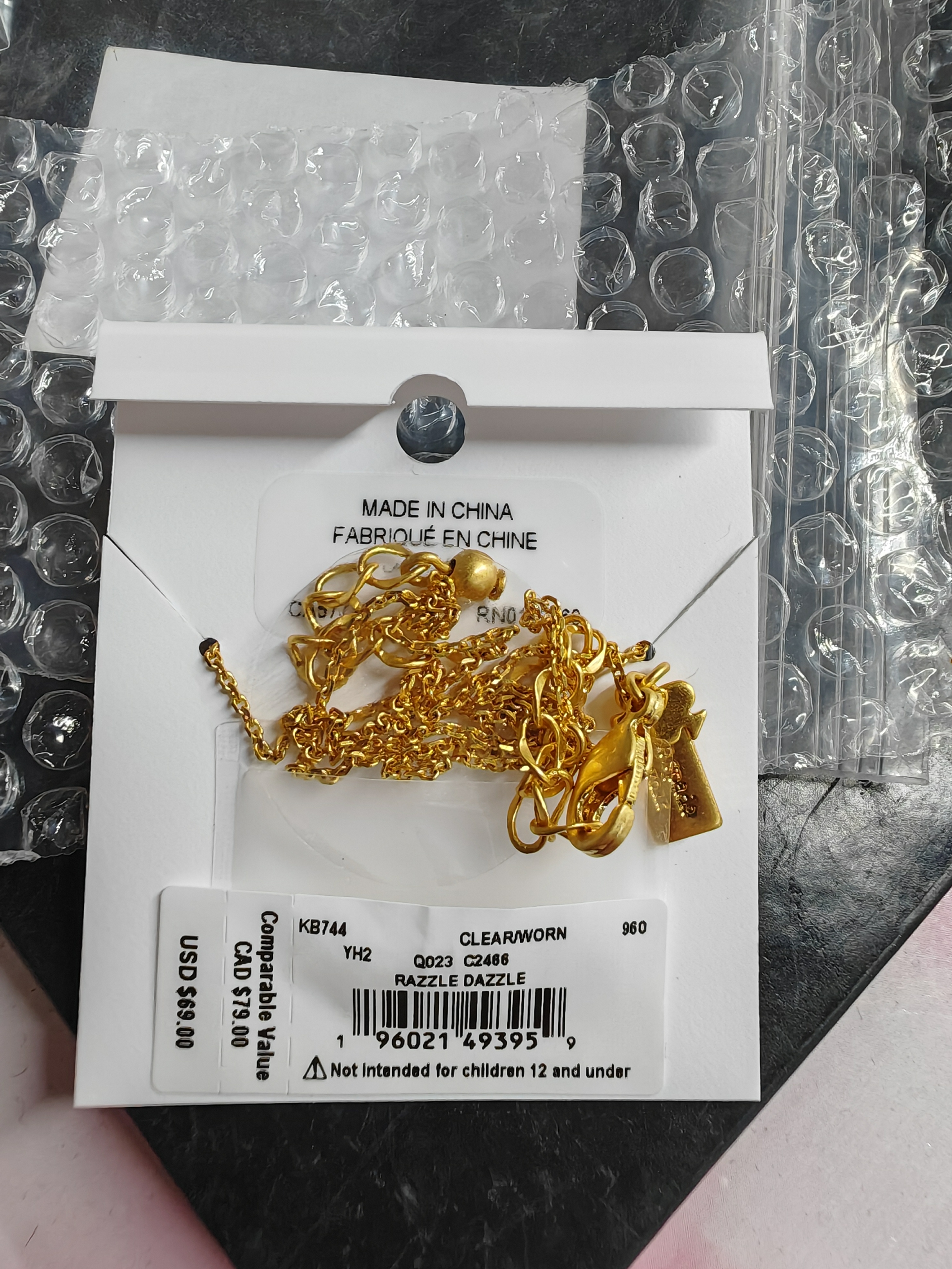 香港現貨-Kate Spade razzle dazzle mini pendant necklace