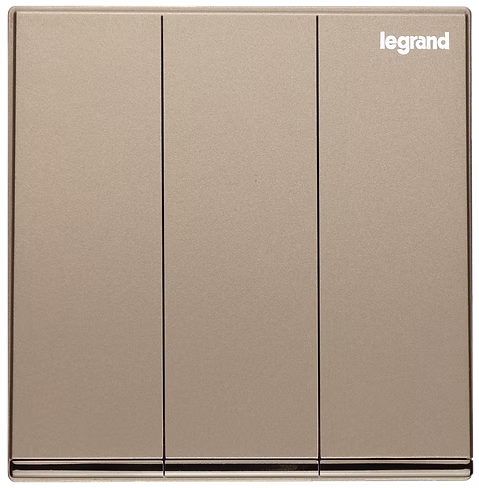 Legrand Galion 玫瑰金 3位雙控 帶指示燈 開關掣