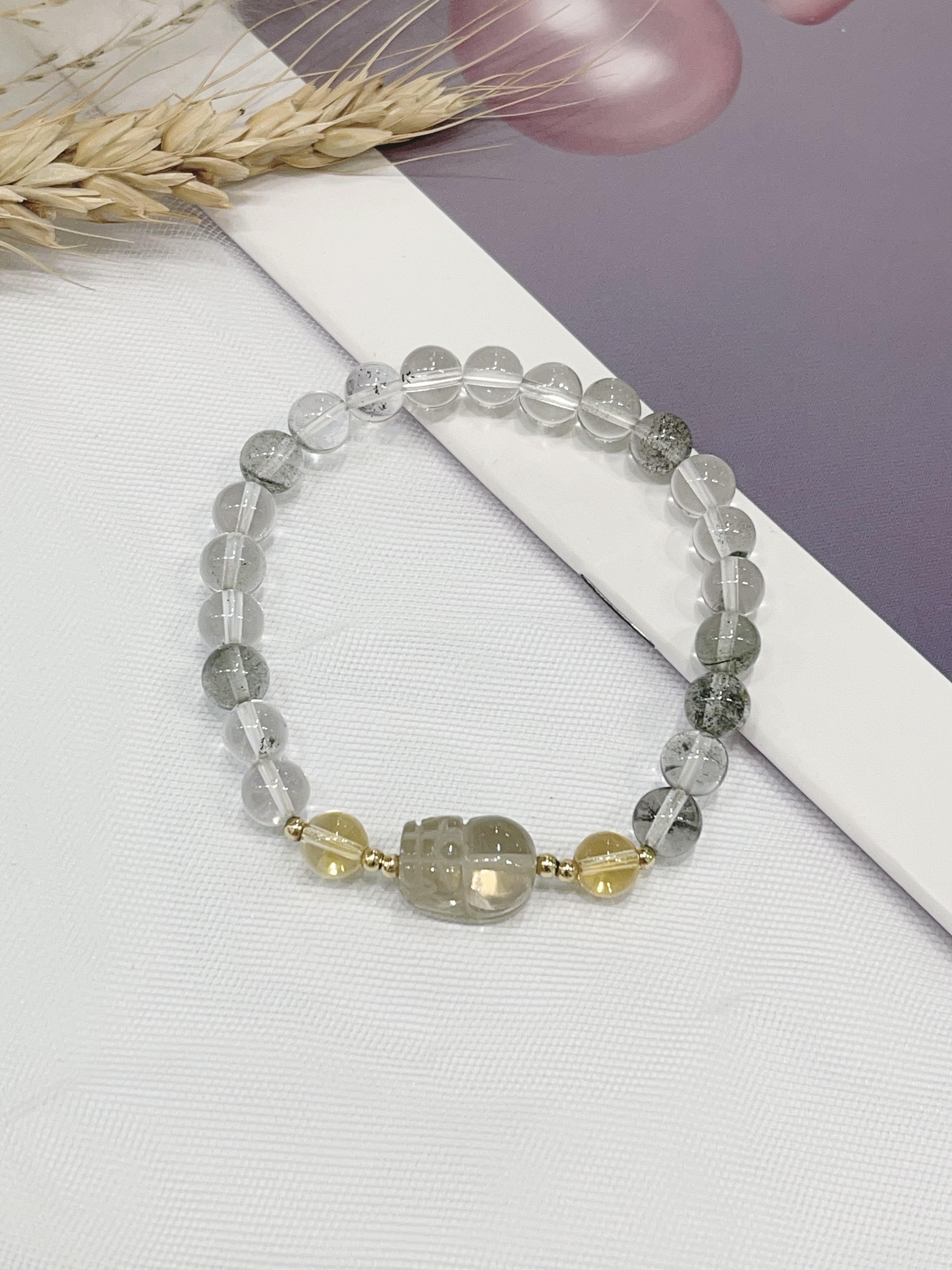 🪙 貔貅 × 绿幽灵 × 黄水晶手串 Pixiu & Green Phantom Quartz & Citrine | 6mm