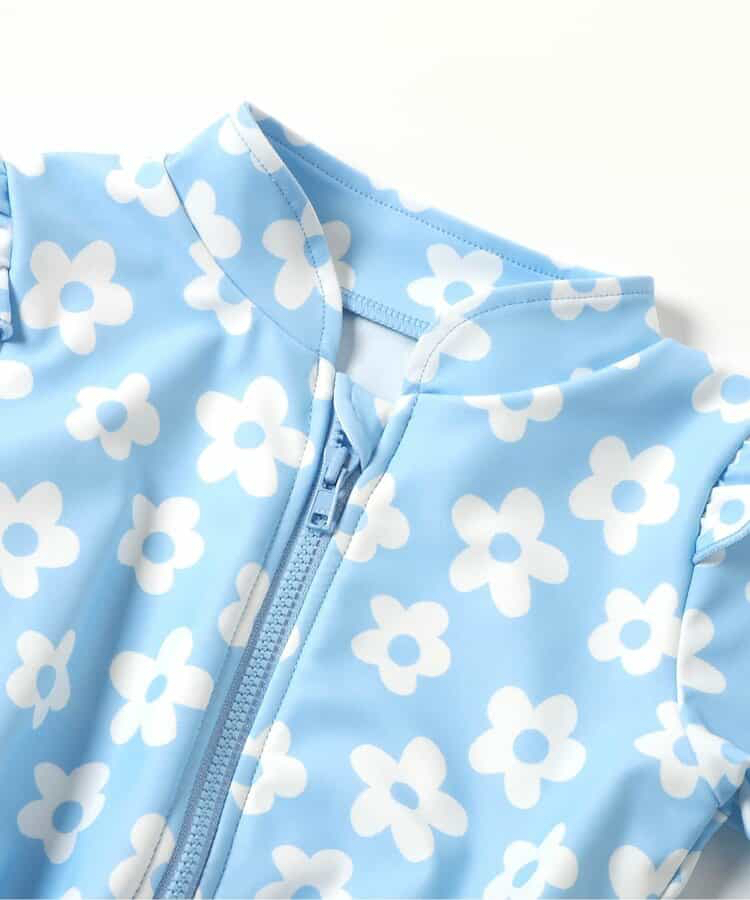 🇯🇵預訂 日本直送🇯🇵BREEZE兩色圖案滿印荷葉邊長袖連身泳衣