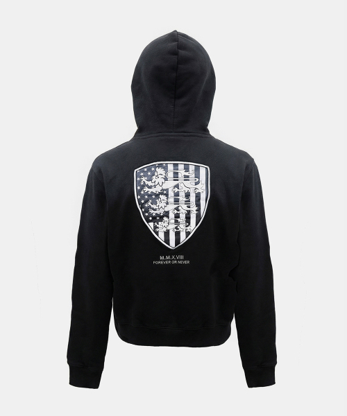 Shield Old Glory Hooded Zip-Up - Dusty Black - 실드 올드 글로리 후드 집업 - 더스티블랙