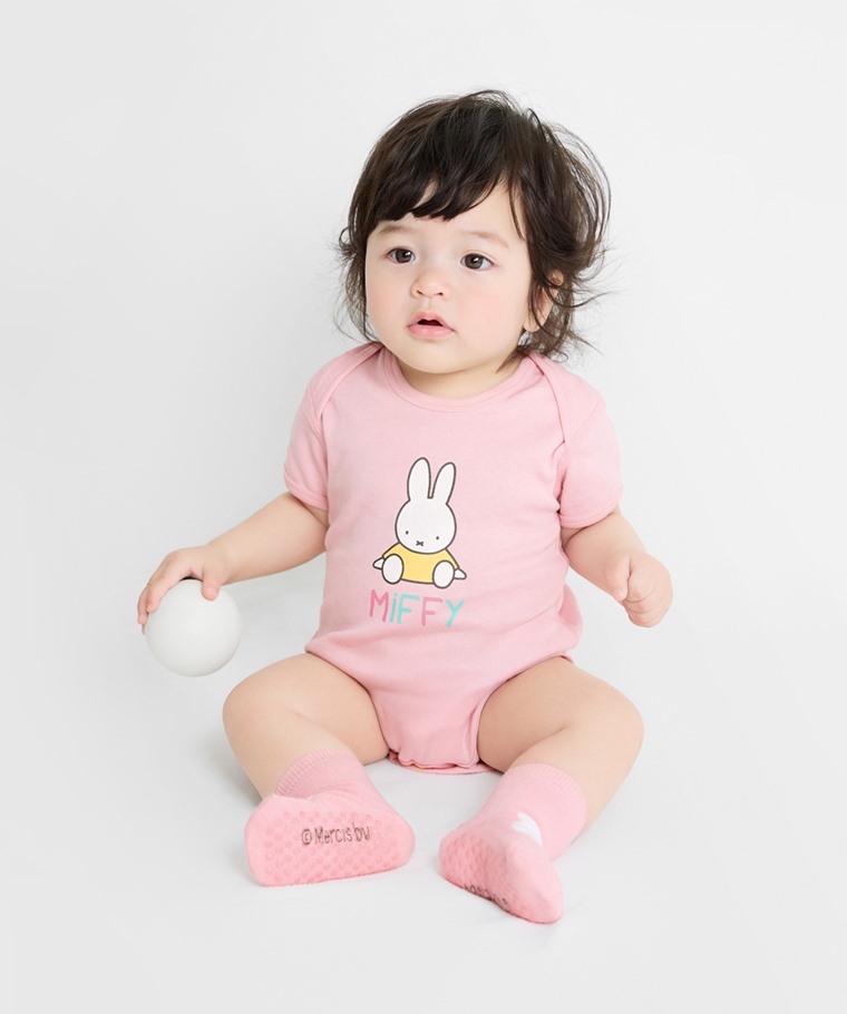 ☀️代購預訂 台灣直送☀️Miffy & Boris系列兩色純棉人物印花短袖包屁衣短褲圍兜三件套