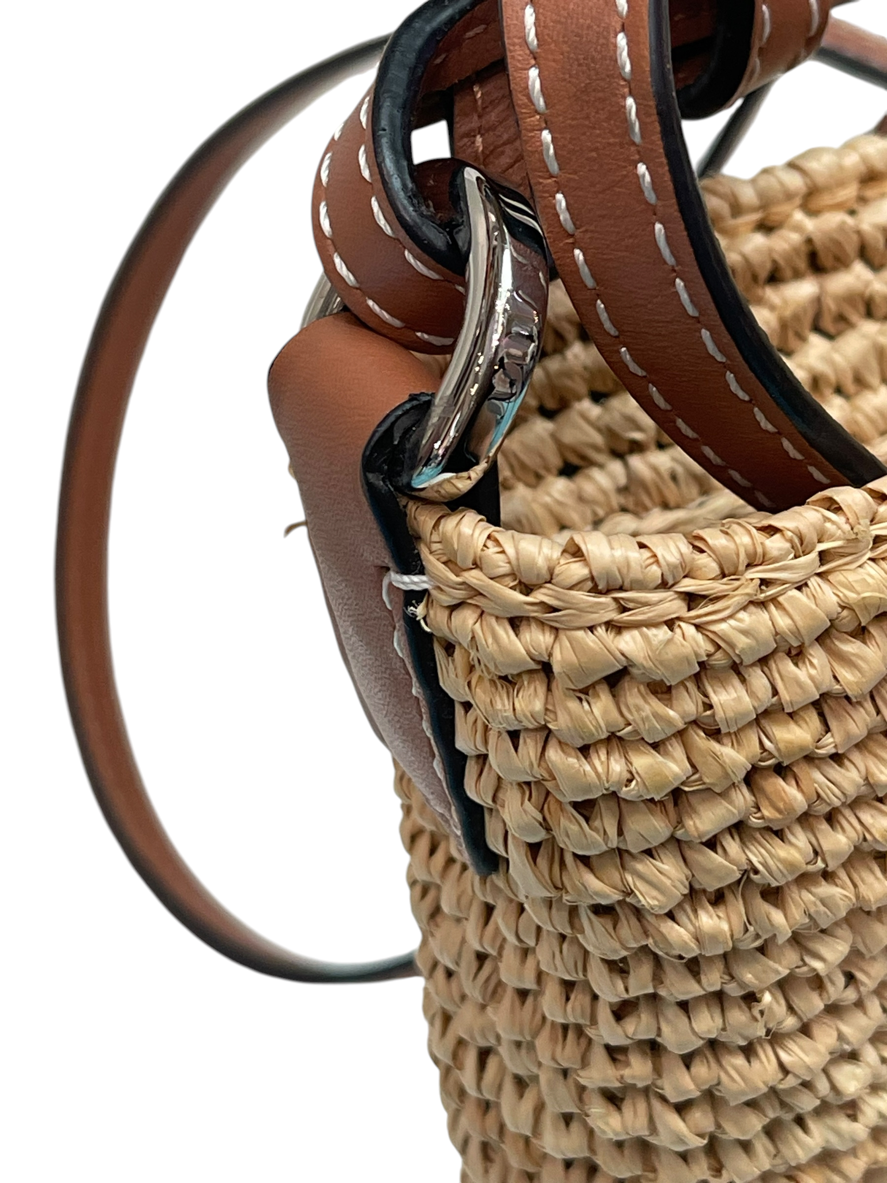 Pre-Owned LOEWE Paula's Ibiza Slit Raffia And Leather Tote Bag / Product Code: 26050221