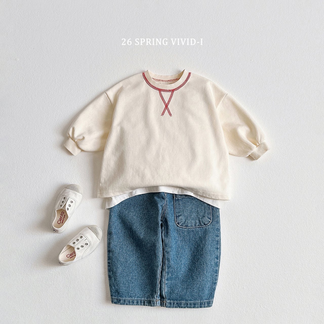 🌸預訂 韓國直送🌸🇰🇷VIVIDI三色撞色縫線寬鬆衛衣