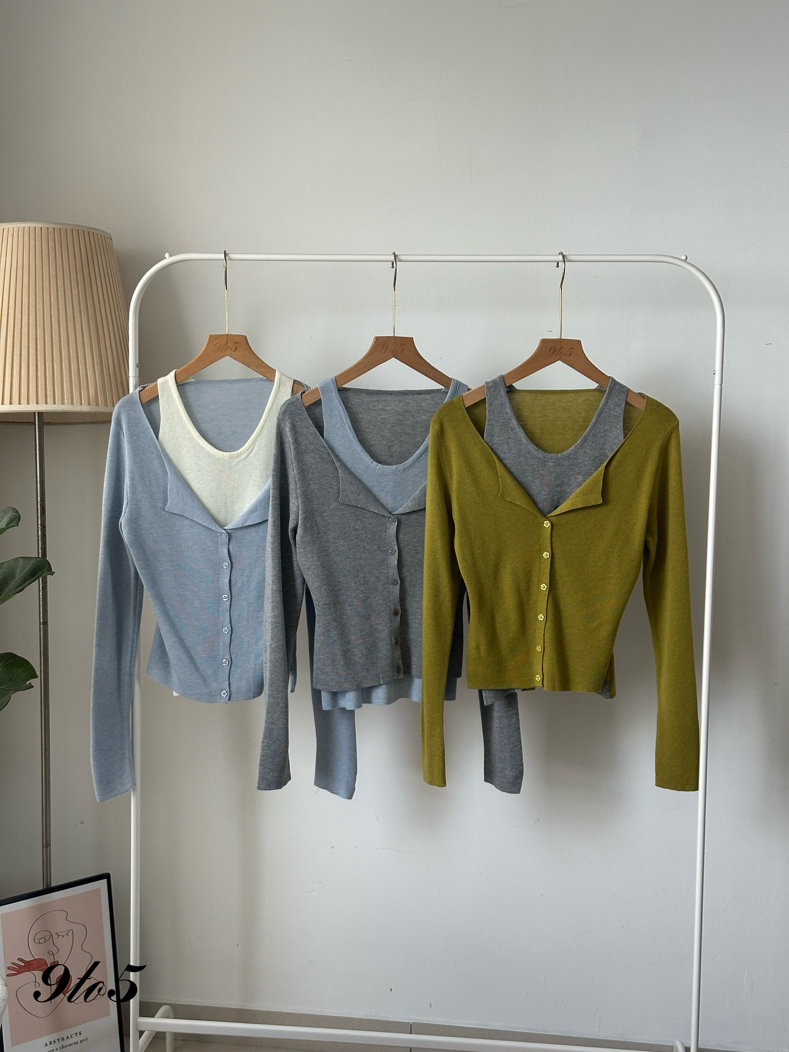 T4081 Fake Two-Piece Knit Top - 3 Colors 