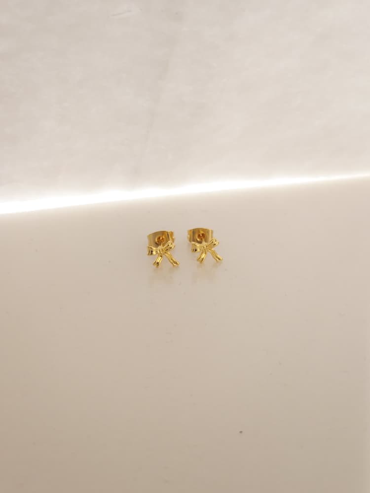 Gift Ribbon Stud Earrings