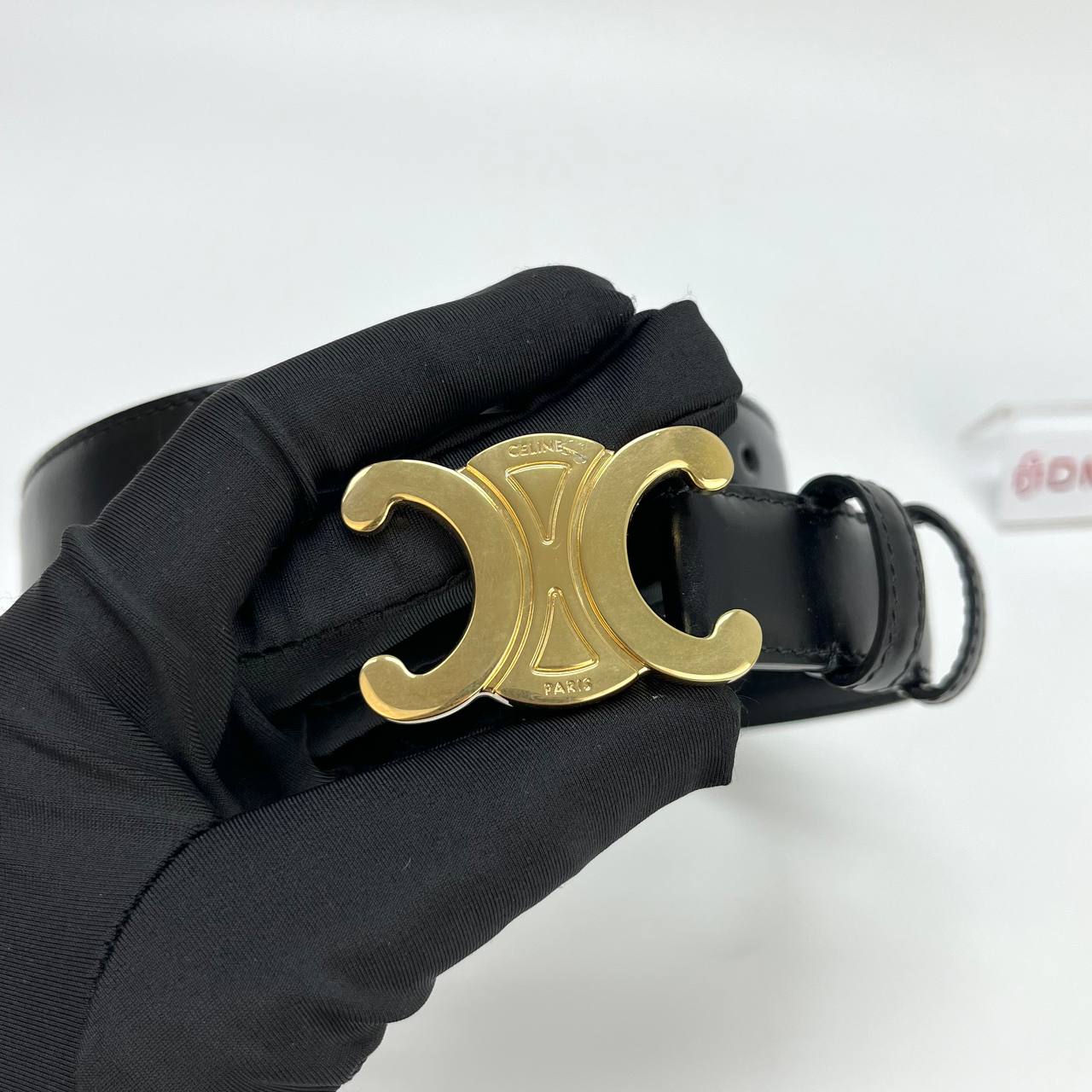 Celine Triomphe Belt 25MM Black GHW