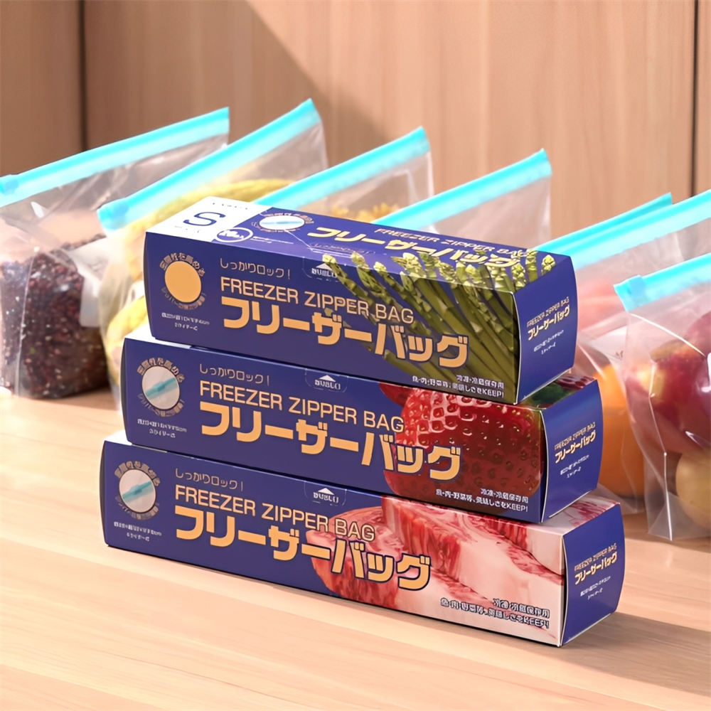 kinbata加厚食品級保鮮袋  食物袋 密實袋 封口袋 高品質 冰箱專用拉鏈袋 S [平行進口]  HK2692