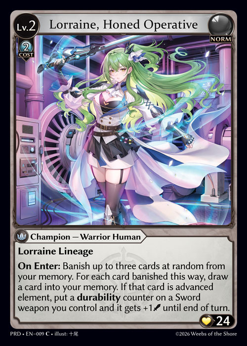 Lorraine, Honed Operative / PRD-009 (C)