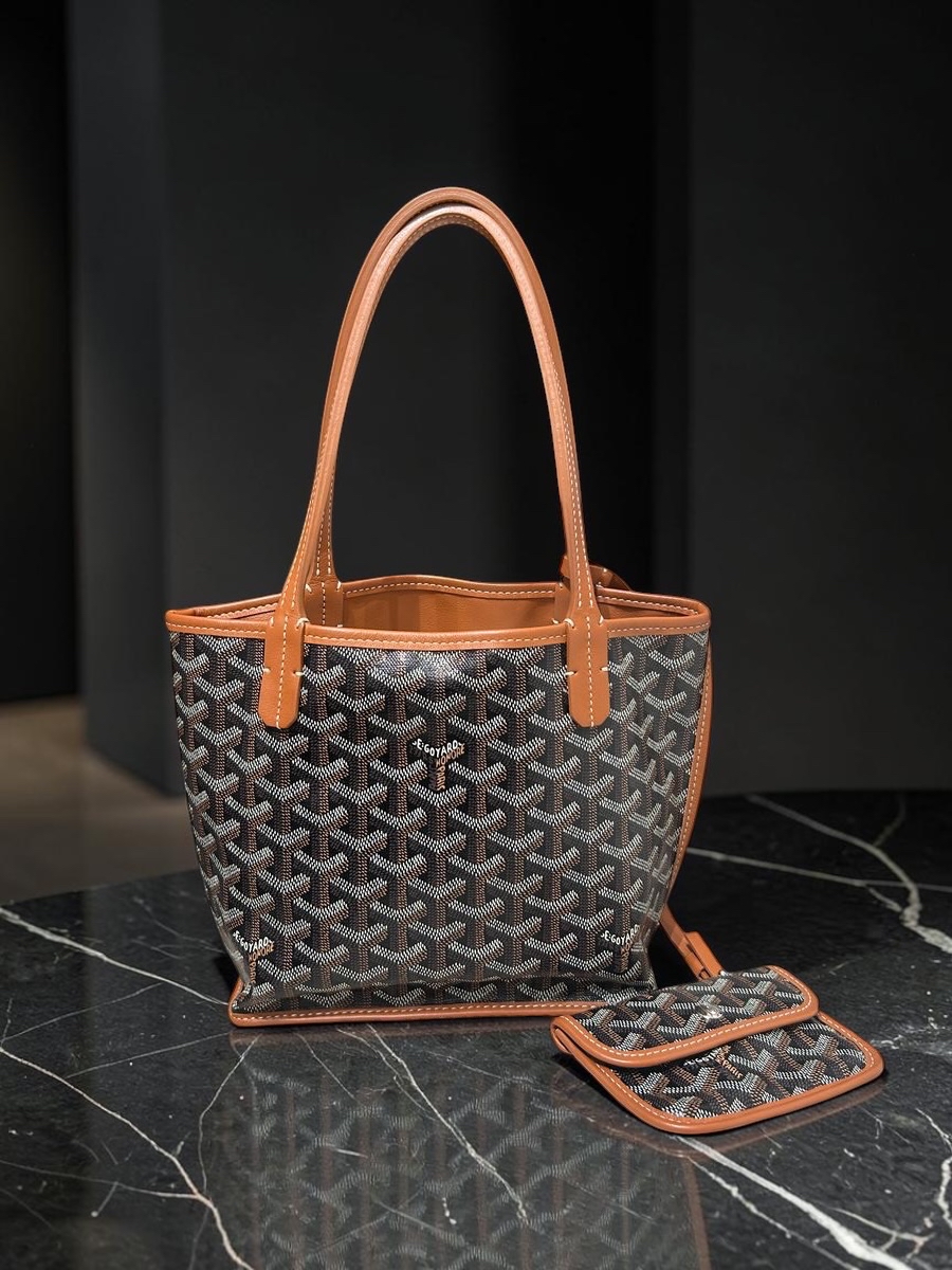 Goyard Anjou Mini Tote Bag Tan 100%Authentic, 98%New ✅Dust bag✅Pouch