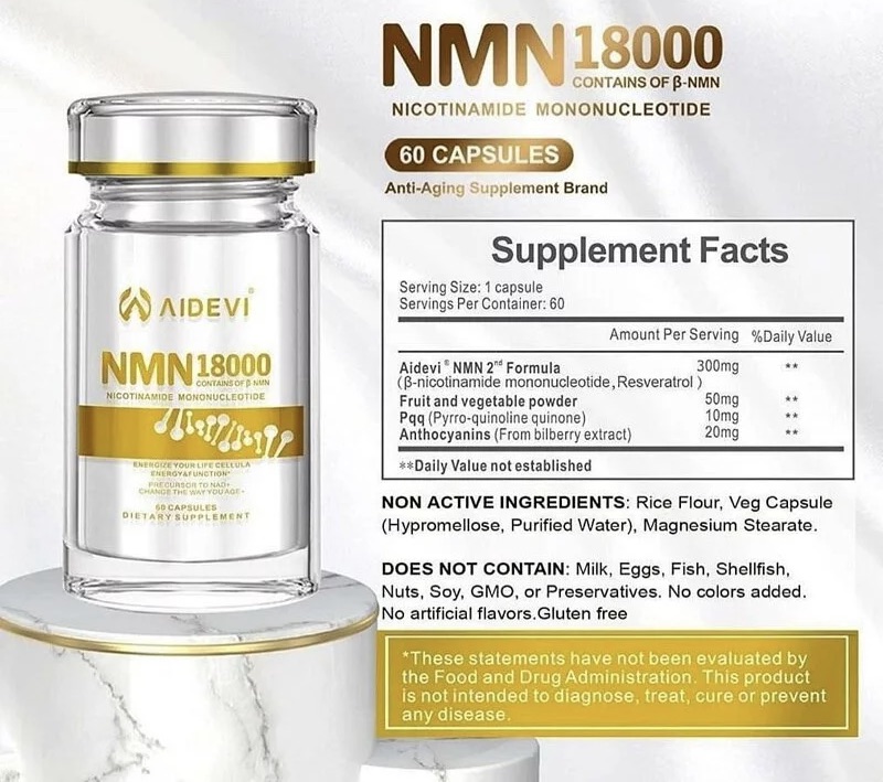 快閃半價優惠｜美國製造 AIDEVI NMN 18000+ PQQ 逆齡補充劑 