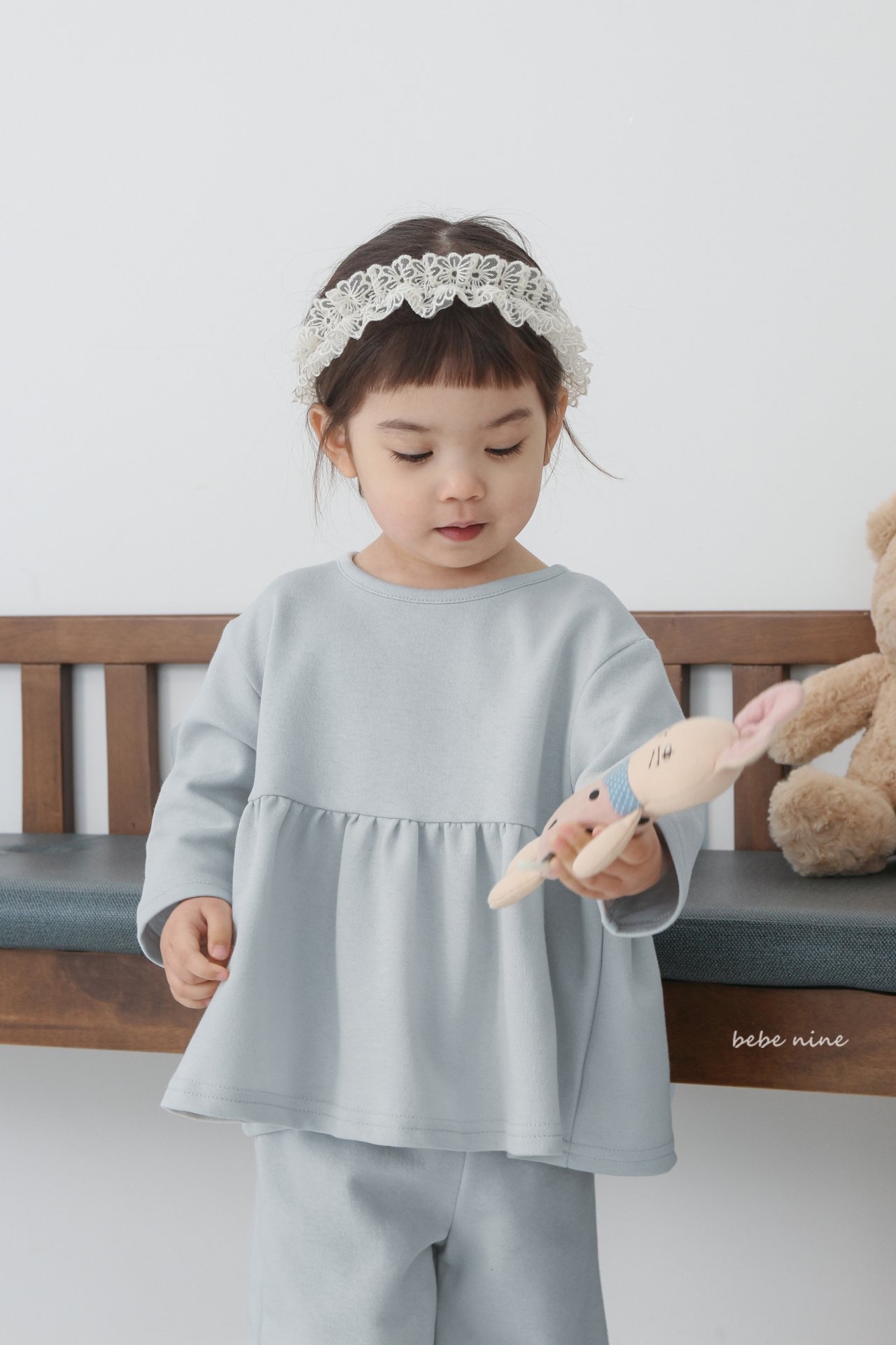 🌸預訂 韓國直送🌸🇰🇷Bebenine兩色後背絲帶寬鬆長袖上下套裝