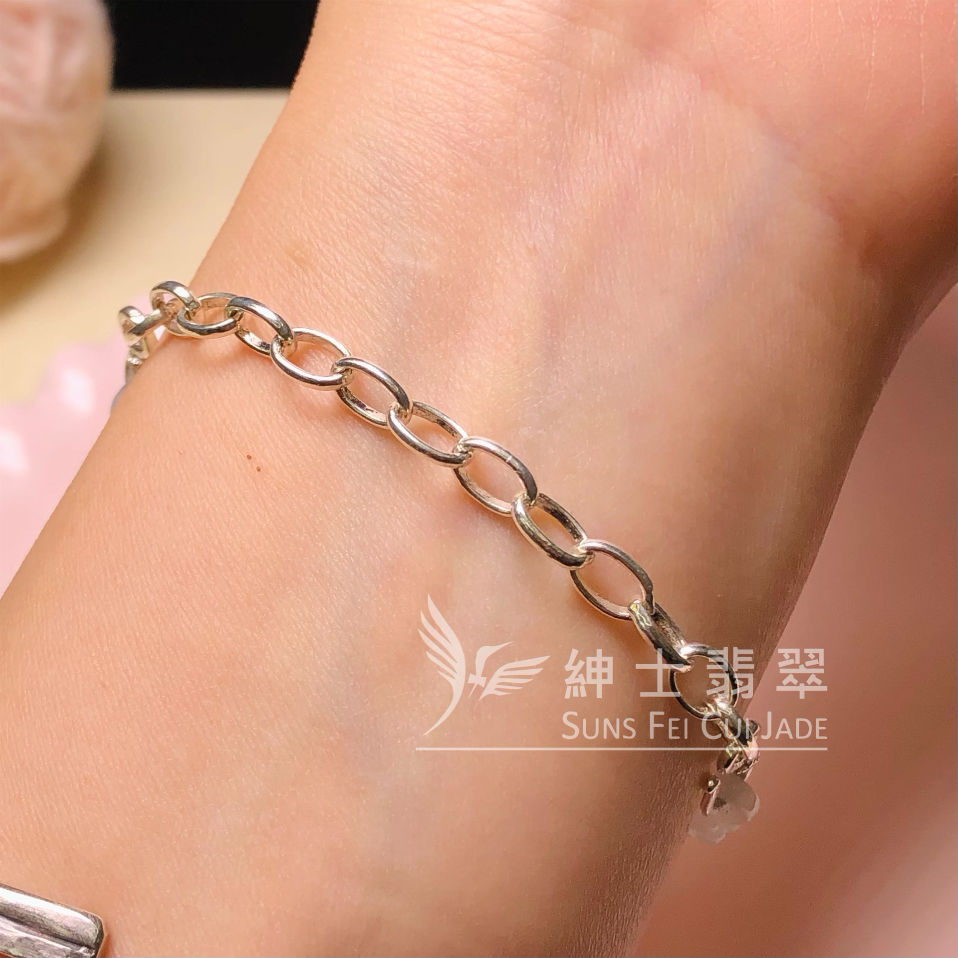 CA00682 心心玉連銀手鏈