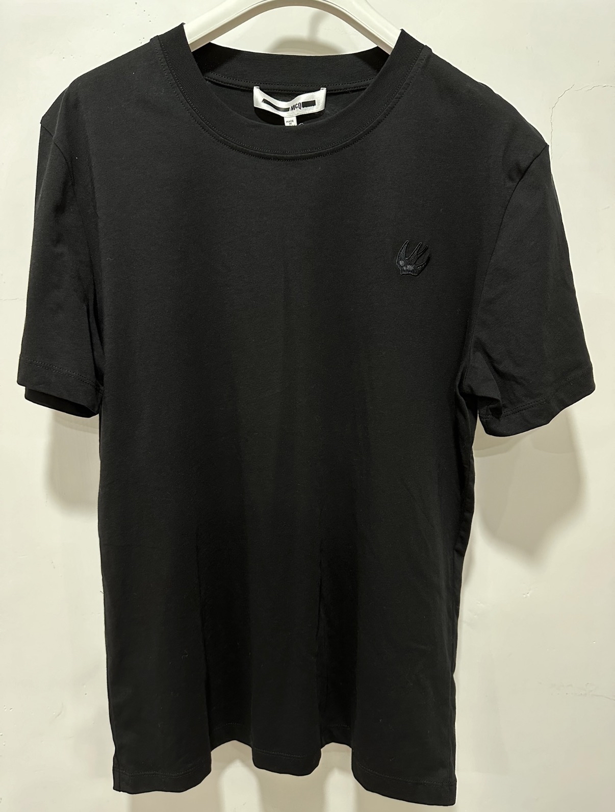 McQueen 男裝刺繡圖案黑色Tee
