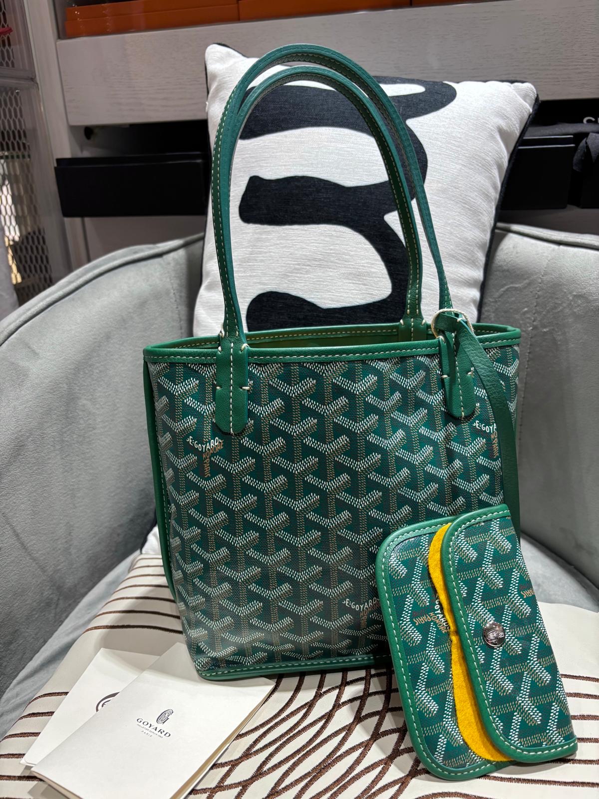 Goyard Anjou Mini Tote Bag VERT 100%Authentic, 99%new ☑️專門店收據☑️Pouch☑️Dust bag