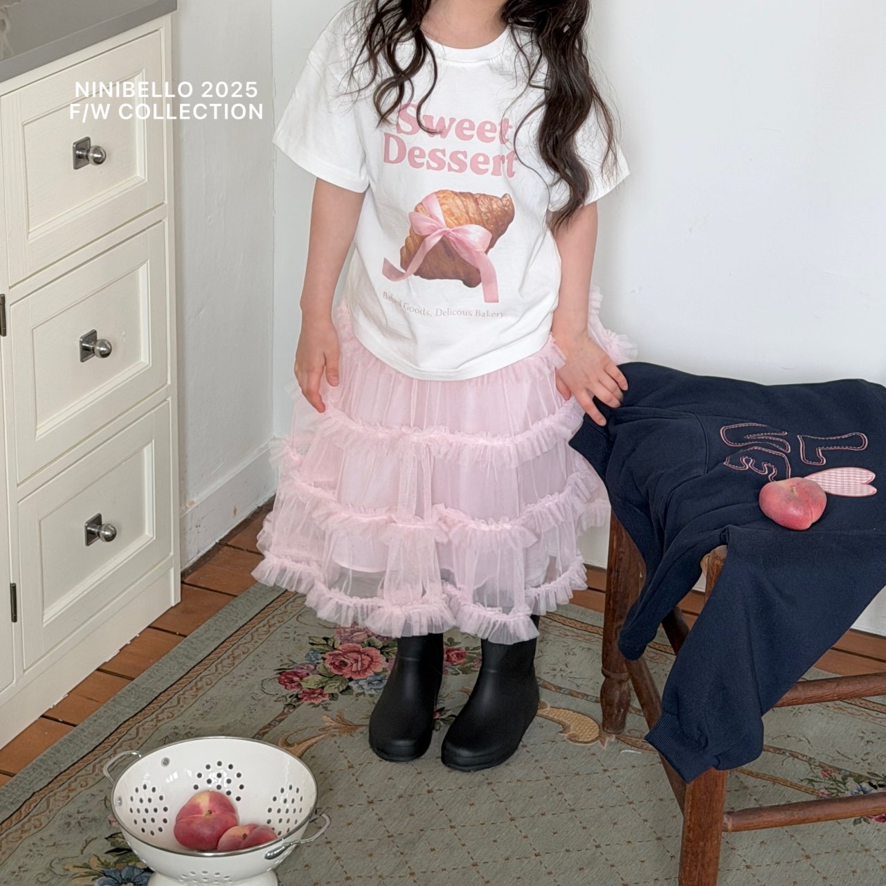 Ninibello | cake skirt (Ivory/Pink M100-110)