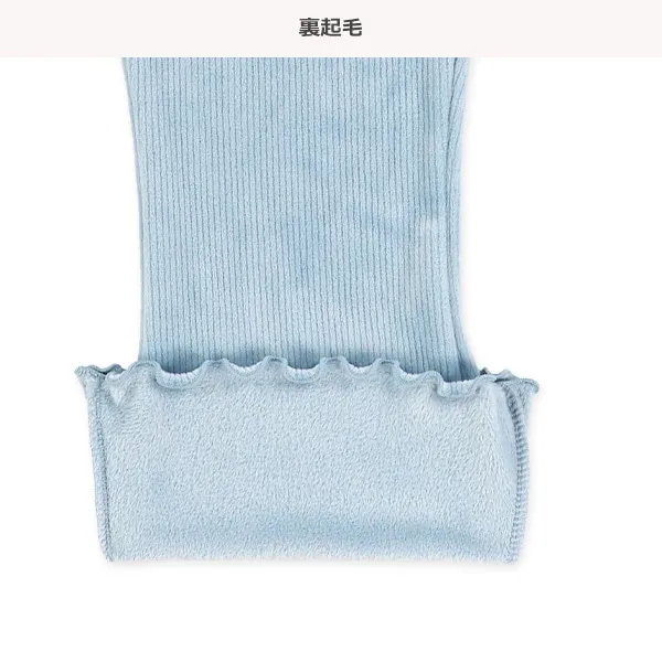 <🌟新品訂購🌟> 針織坑紋薄毛底喇叭褲[26W-G2802]