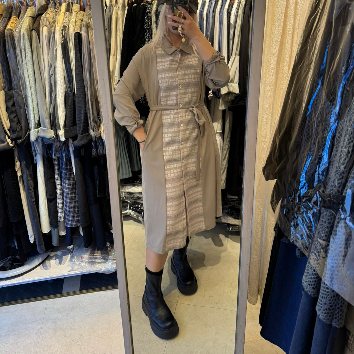 103763 拼色連身裙