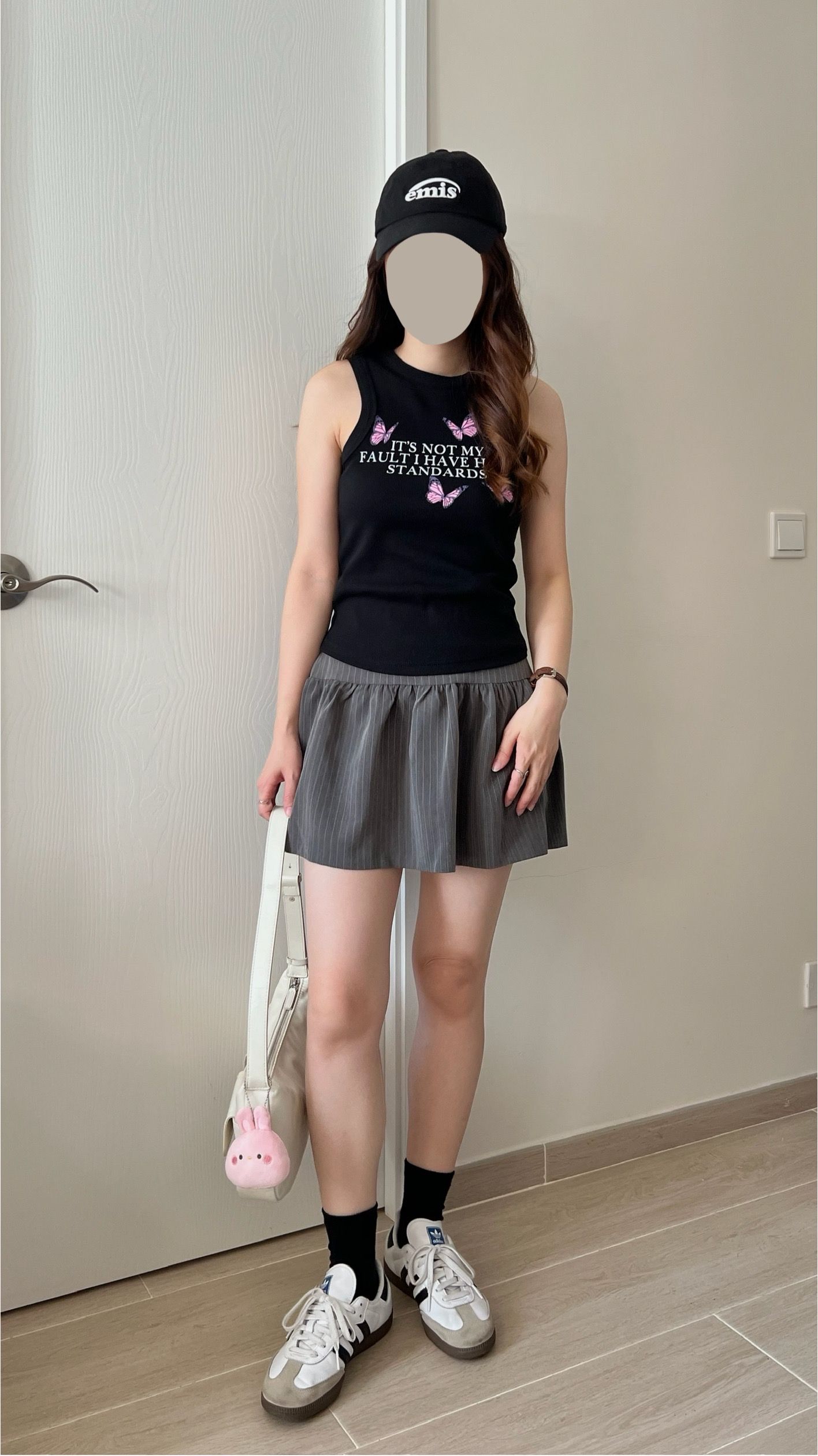 顯瘦條紋短裙 現貨