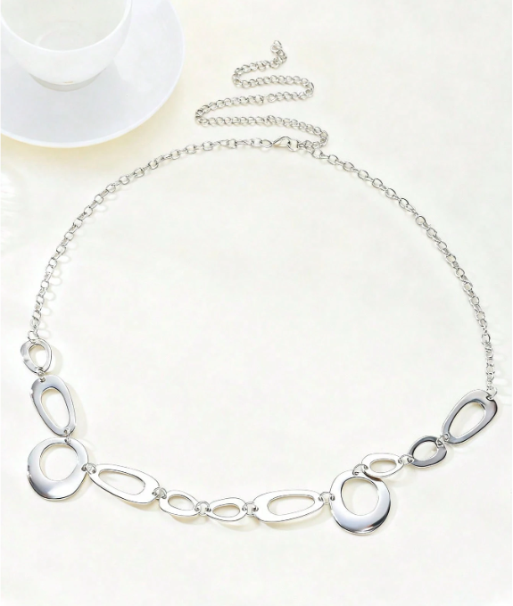 Sculpted Oval-Link Waist Chain Belt