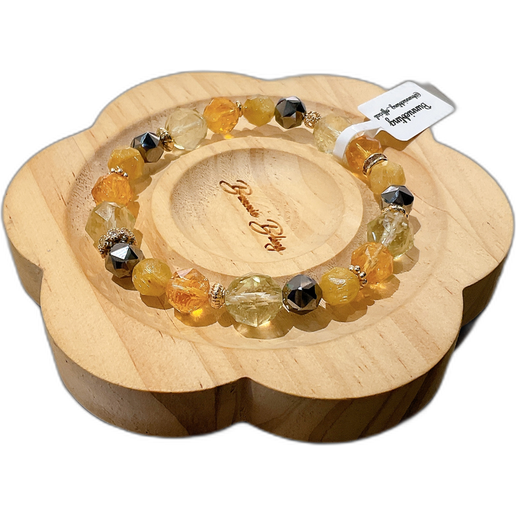 【金色聖光•豐盛顯化】隕石金髮晶能量手鏈✨