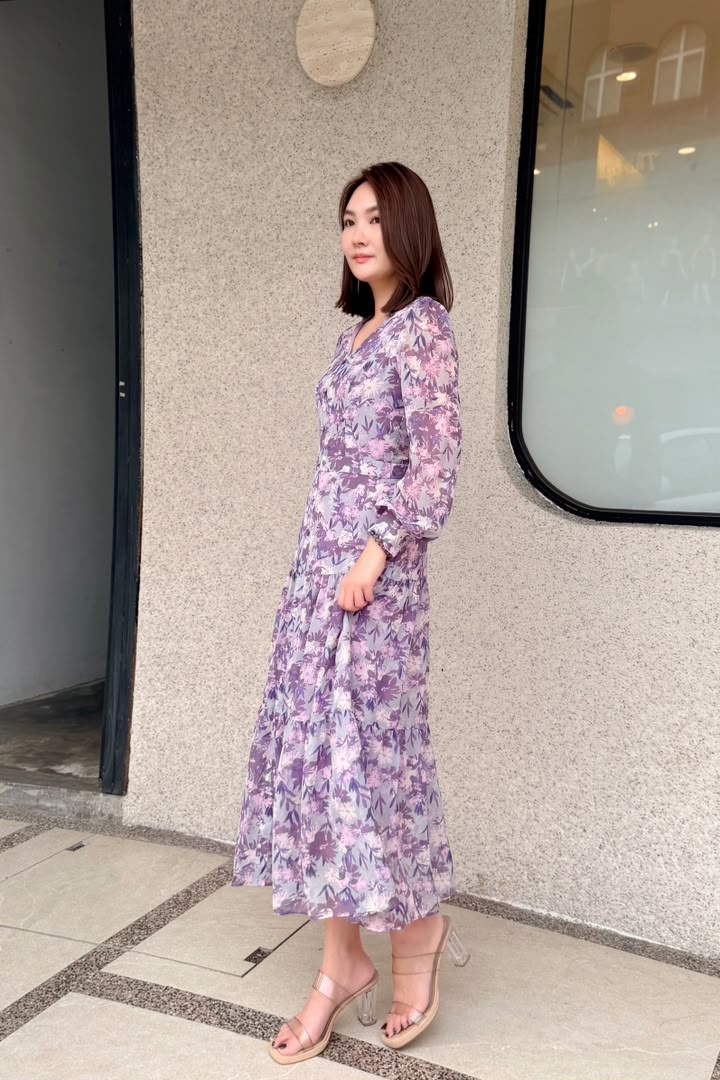 SS-Y682 FLORAL CHIFFON MAXI DRESS
