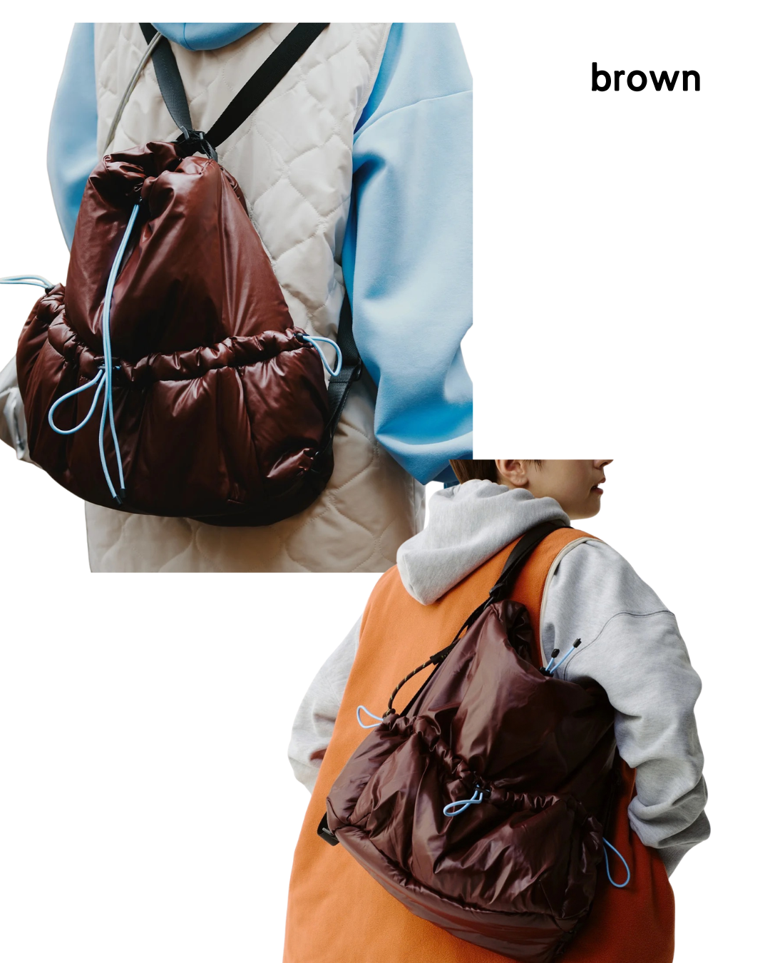 日本代購【 2026新商品 日本直送 KIU 側孭袋 / 索繩背囊 Puffy 2WAY Shoulder Bag & Napsack 】﻿