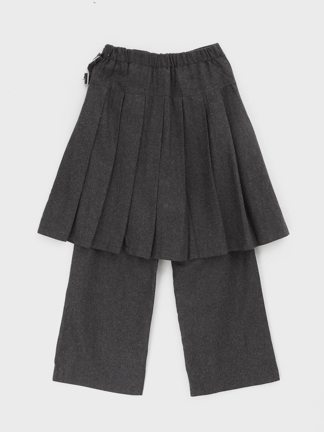 Pleated Layered Buckle Skirt Pants