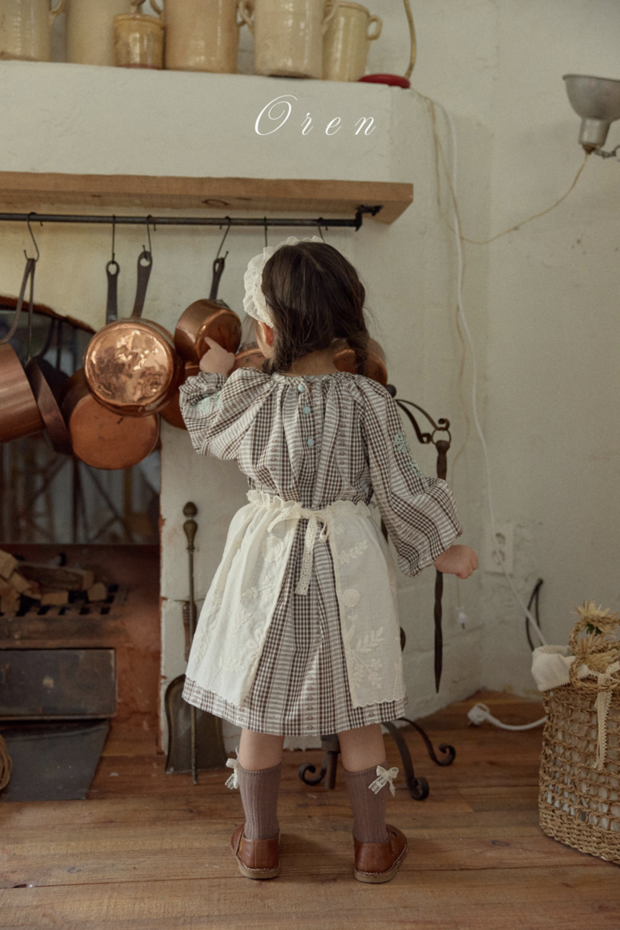 格仔刺繡花花 Jumpsuit / 連身裙 / Lace 圍裙