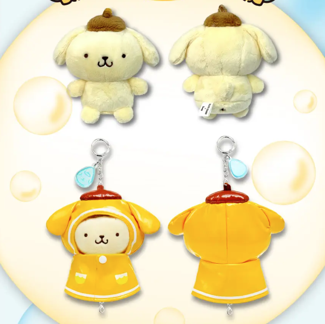 韓國Olive Young x Sanrio 角色 雨衣造型 公仔吊飾鎖匙扣 ｜Rainy Day Plush Keyring